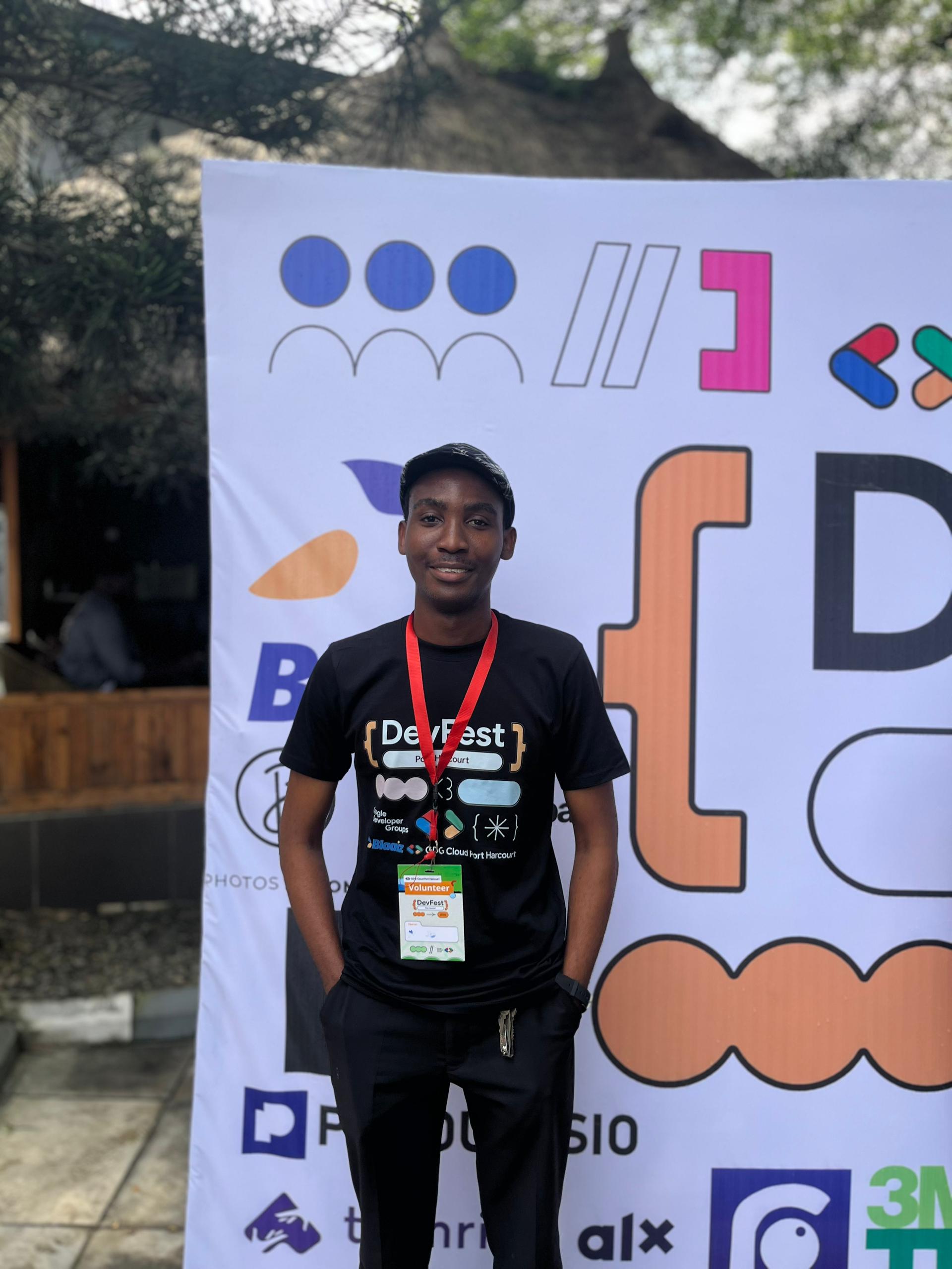 At the DevFest Port Harcourt 2025 backdrop.